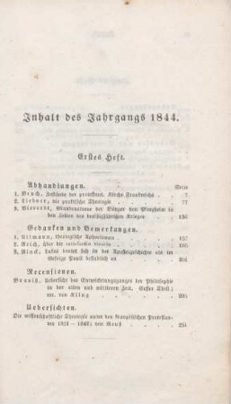I-IV Inhaltsverzeichnis Hefte 1-4