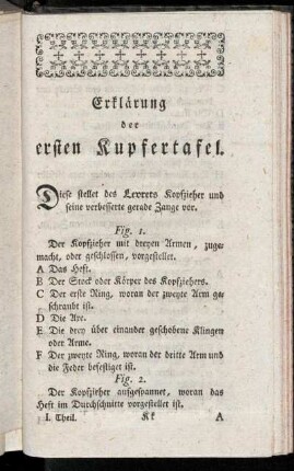Erklärung der ersten Kupfertafel. - Erklärung der fünften Kupfertafel.