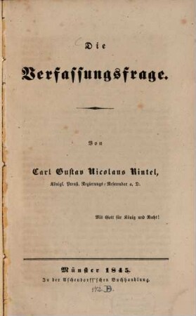 Die Verfassungsfrage