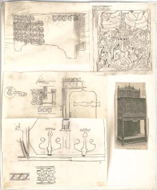 Rosenbauer, Gregor; Frankfurt; Studienarbeiten - Truhe, Stollenschrank (Ansicht, Perspektive, Detail)