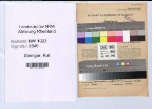 Entnazifizierung Kurt Steiniger , geb. 26.10.1895 (Direktor)