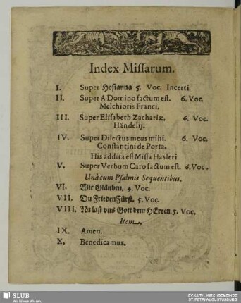 Index missarum.