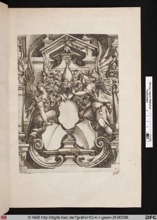 [Drei leere Wappenschilde, flankiert von Engeln. Band II.]