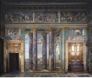 Gemalte Scheinarchitektur und mythologische Szenen