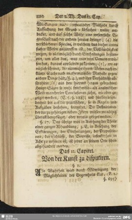 Das 12. Capitel. Von der Kunst zu disputiren