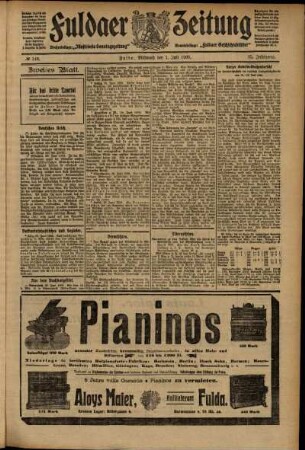 Zweite Ausgabe vom Mittwoch, den 01. Juli 1908.