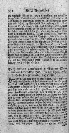 Untersuchung verschiedener Materien aus der Weltweisheit. T.2.