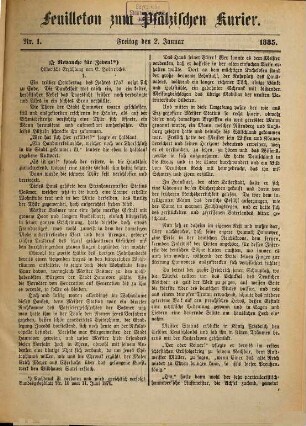 Pfälzischer Kurier. Feuilleton zum Pfälzischen Kurier. 1885 = Jg. 18