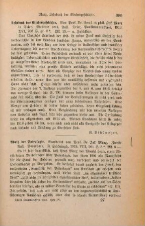 395-396 [Rezension] Marx, Jakob, Abriß der Patrologie
