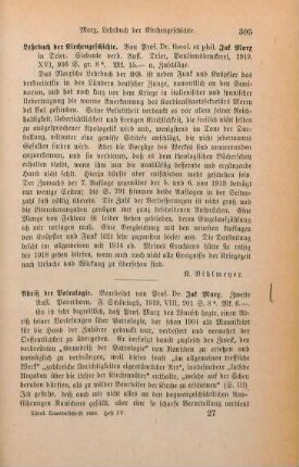395-396 [Rezension] Marx, Jakob, Abriß der Patrologie