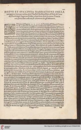 Breve et succinta narratione della navigation [...]