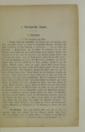 I. Göttersagen