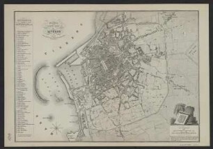 Stadtplan von Livorno, Italien, 1:8 700, Lithographie, um 1870