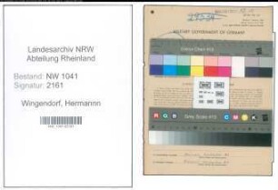 Entnazifizierung Hermannn Wingendorf , geb. 05.01.1891 (Baubeamter)