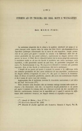 Intorno ad un teorema dei sigg. Betti e Weingarten.