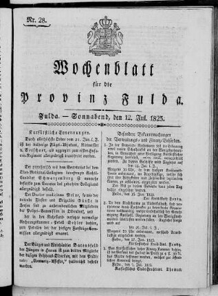 Nr. 28, Ausgabe vom 12. Juli 1823