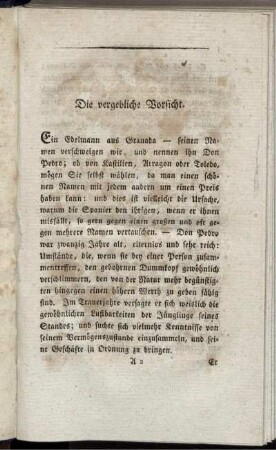 Die vergebliche Vorsicht