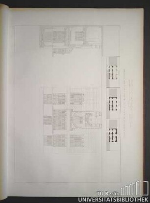 XLVII. Plans, élévation et coupe d'une maison sur la rue Tabhaneh. p. coste del. Imp: chez, L. Letronne. 15. Quai Voltaire. Hibon SC