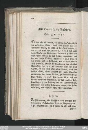 Am Sonntage Judika. Hebr. 9, 11-15.