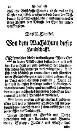 Das X. Capitel - Von dem Wachsthum dieser Landschafft.