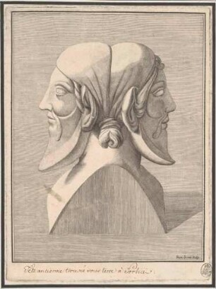 Januskopf, Abb. 21 aus: Disegni intagliati in rame di pitture antiche ritrovate nelle scavazioni di Resina, Neapel 1746