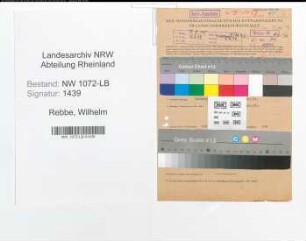 Entnazifizierung Wilhelm Rebbe , geb. 09.06.1903 (Angestellter)