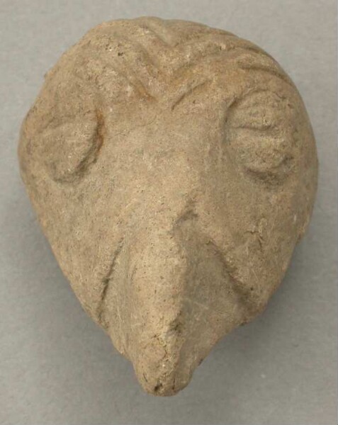 Animal head made of clay