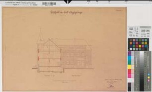 Bad Lippspringe (Bad Lippspringe) Posthaus Schnitt, Hofansicht 1932 1 : 100 41,5 x 62 Pause Oberpostdirektion Münster