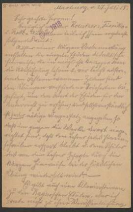 Brief an B. Schott's Söhne : 27.07.1918