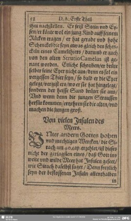 Von vielen Insulen des Meers