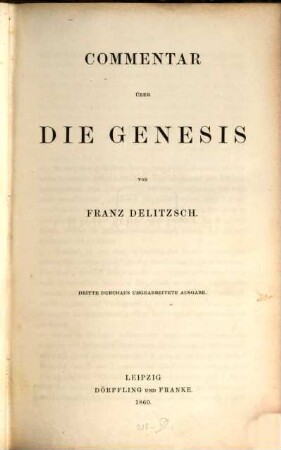 Commentar über die Genesis