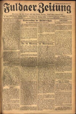 Ausgabe vom Dienstag, den 19. Oktober 1926.