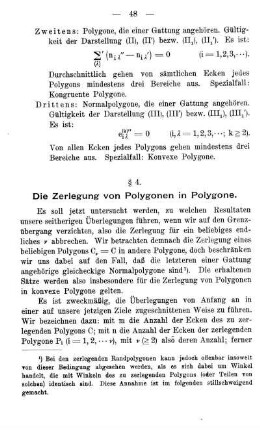 § 4. Die Zerlegung von Polygonen in Polygone.