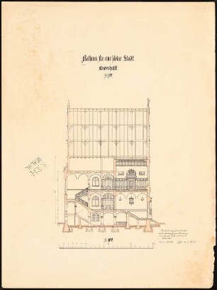 Rathaus für eine kleine Stadt: Querschnitt 1:100