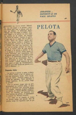 Pelota : Andanzas deportivas de Paco Lifatto
