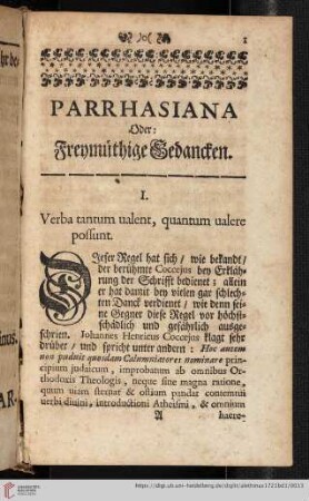 I. Verba tantum ualent, quantum ualere possunt