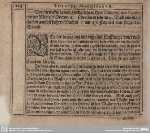 Der fürtreffliche und Hhochgelehrte Herr Hieronymus Cardarnus der Medici Doctor....