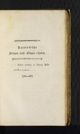 Patriotische Krieges- und Sieges-Lieder.
