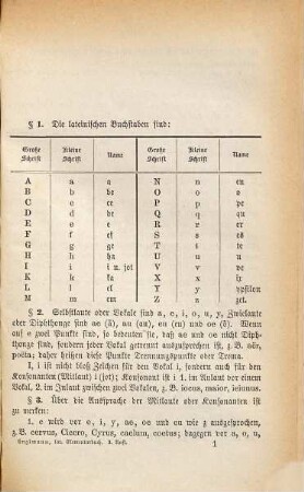 Lateinisches Elementarbuch für die erste Klasse der Lateinschule