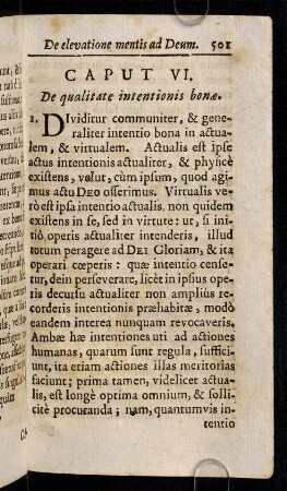 501-520, Caput VI. De qualitate intentionis bonae.