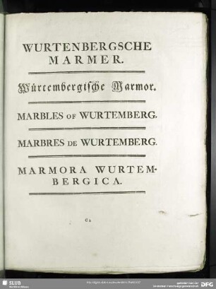 Wurtenbergsche Marmer. Würtembergische Marmor. Marbles Of Wurtemberg. Marbres De Wurtenberg. Marmora Wurtembergica