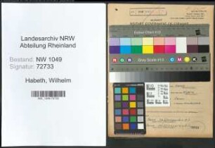 Entnazifizierung Wilhelm Habeth , geb. 18.04.1903 (Feuerwehrmann)