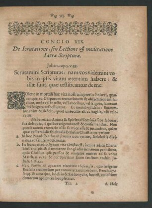 Concio XIX. De Scrutatione, seu Lectione & meditatione Sacrae Scripturae.