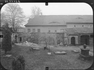 Zittau, Klosterstraße 3. Ehem. Franziskanerkloster. Ostflügel (Umbau 1884, 1936, Städtische Museen). Hoffront