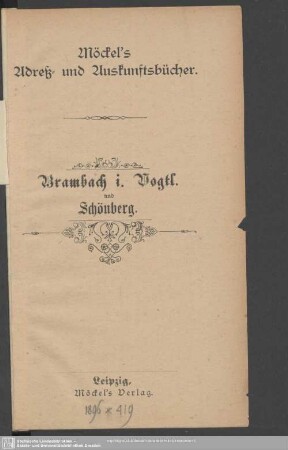 1896: Brambach i. Vogtl. und Schönberg