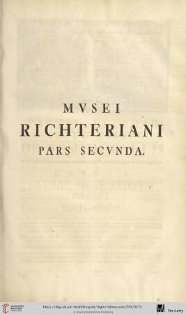 Mvsei Richteriani pars secvnda