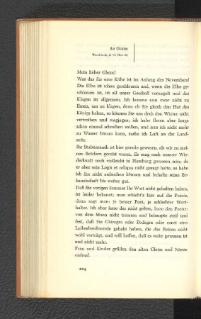 An Gleim Wandsbeck, den 14. November 1786