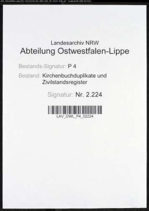 Kirchenbuchduplikat der katholischen Gemeinde Warstein, Kreis Arnsberg (GHT 1820-1825). (Gemeinde: Katholischen Gemeinde)