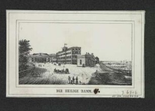 Ansicht von Heiligendamm, Lithographie, um 1840? : Der heilige Damm. - [S.l.] , [um 1840?]. - 1 Kunstbl. : Lithographie ; 11 x 6 cm