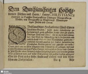 Dem Durchlauchtigen... [Vorwort des Autors]